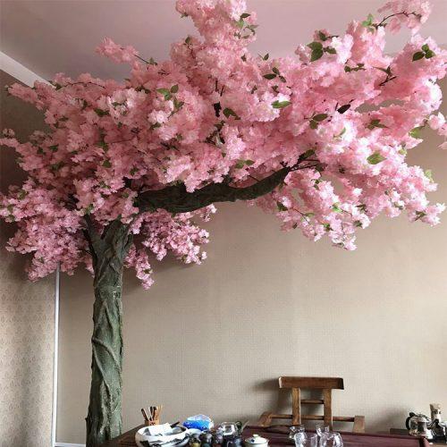 3m Simulated Cherry Trees Silk Flower Leaf Artificial Cherry Blossom Tree For Wedding Outdoor Shopping Mall Decoration