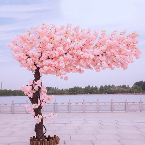 3m Simulated Cherry Trees Silk Flower Leaf Artificial Cherry Blossom Tree For Wedding Outdoor Shopping Mall Decoration