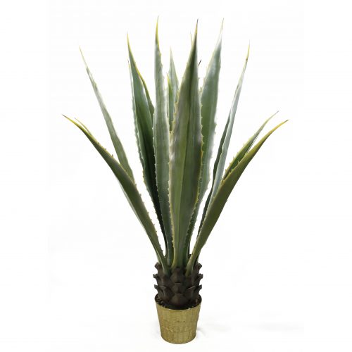 Artificial Agave Fake Potted Green Artificial Plant Sansevieria with Planter for Indoor home Modern Decoration