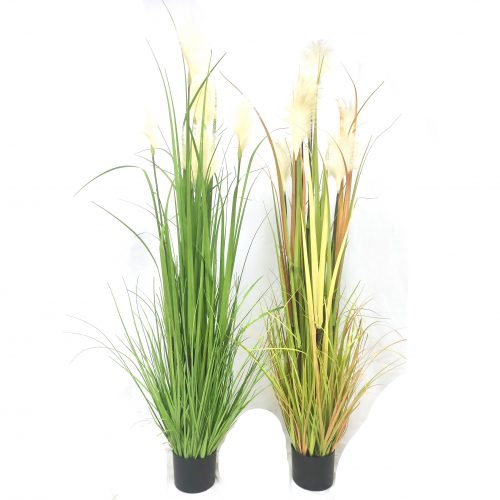 Artificial Onion grass potted in pot for indoor home office decor green fake plants