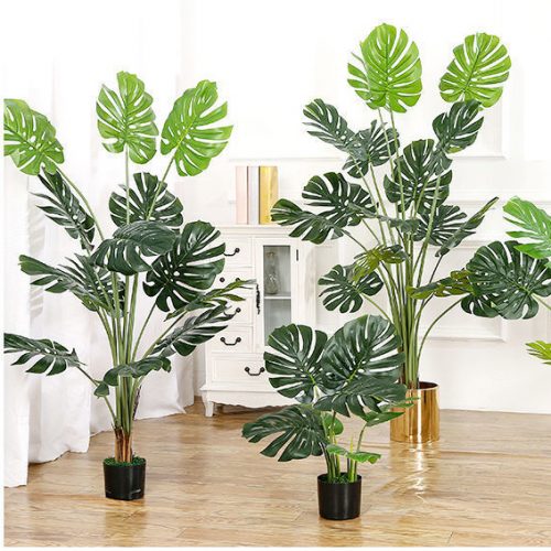 Artificial Monstera Plants fake plastic plants Turtle back tree for for Indoor Outdoor home Modern Decoration