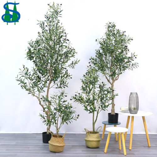 Fake Green Plants Artificial Olive Tree In Pot For Indoor Outdoor Home Garden Office Decor