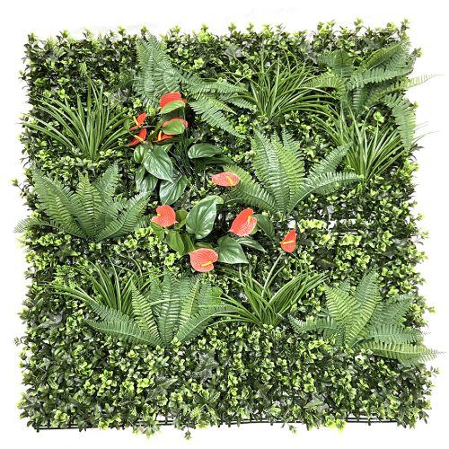 100*100cm Auspicious Anthurium grass artificial plants wall for indoor outdoor Background Landscape decor Fake Hedge Plant