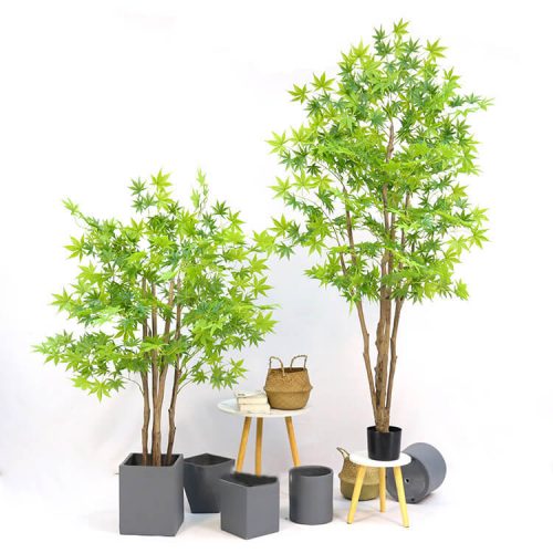Artificial Green Maple Tree In Pot For Indoor Home Garden Decor Bonsai Plant Trees