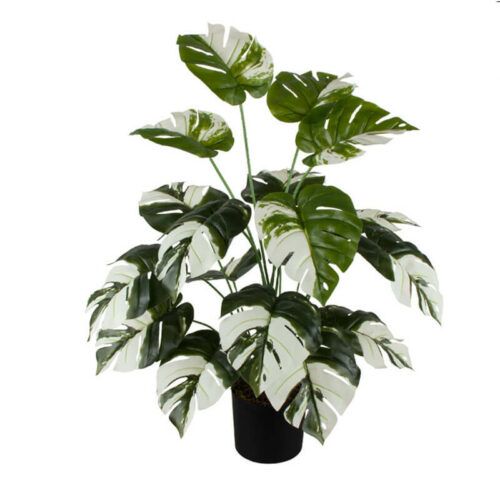 75cm White Leaves Artificial Plants Monstera
