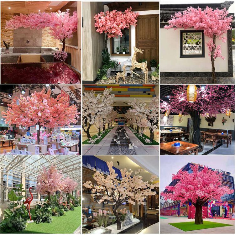 Custom 3m Pink Artificial Cherry Blossom Bonsai Tree - 图片 3