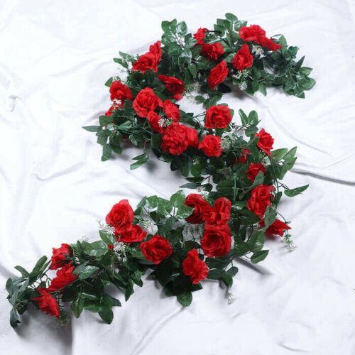 10 Head Artificial Silk Rose Fake Flower Garland