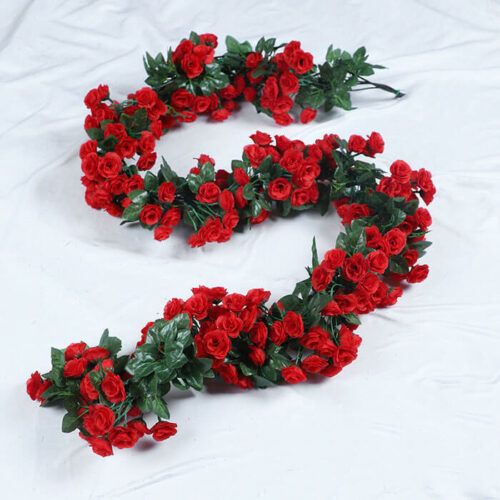 69 Head Artificial Red Rose Garland