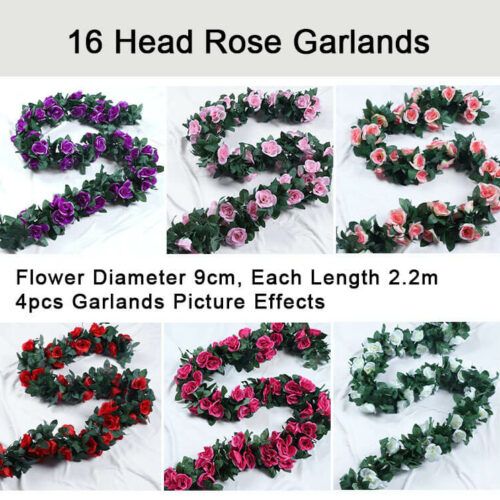 16 Head Silk Rose Garland Artificial Flowers