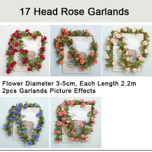 17 Head Artificial Rose Silk Flower Garland