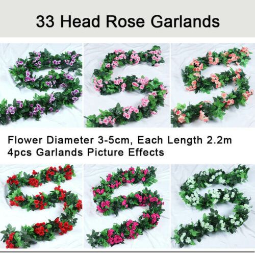 33 Head Silk Rose Garlands Artificial Flower Vines