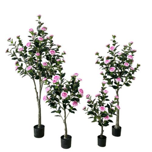 Fake Rose Tree 90cm 120cm 150cm 180cm Purple Artificial Flowers Plants