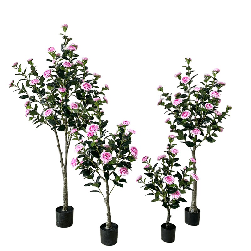 Fake Rose Tree 90cm 120cm 150cm 180cm Purple Artificial Flowers Plants