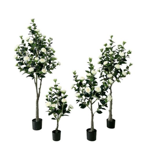 White Artificial Flowers Faux Rose Tree 90cm 120cm 150cm 180cm