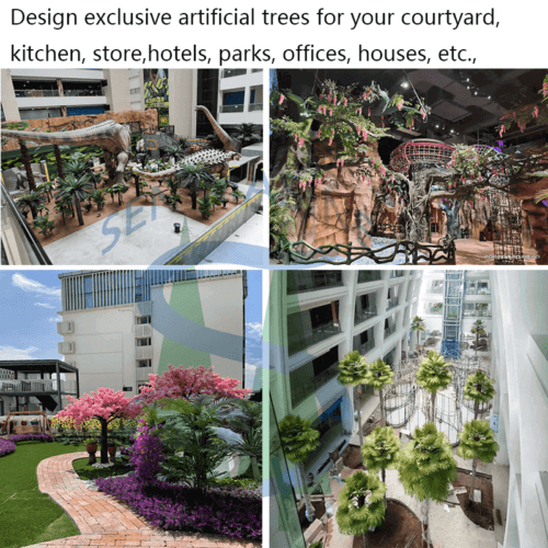 Customized 3m 3.5m 4m 5m Palm Tree Artificial Outdoor High Simulation Landscape Big Plants Factory