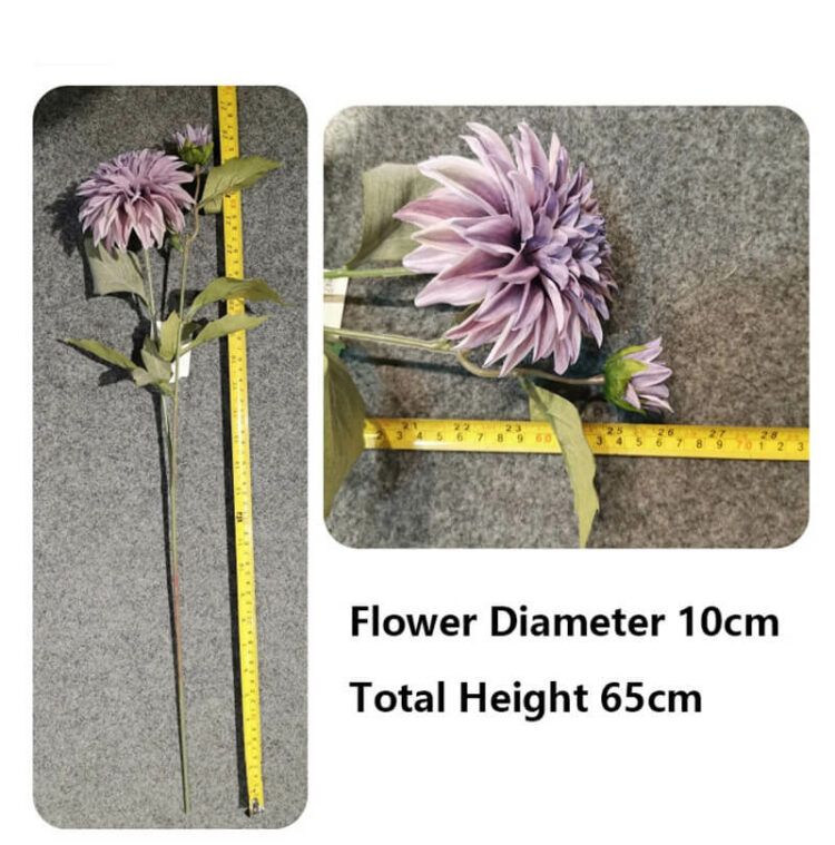 Artificial Flowers Dahlia HR8004 Autumn Color 65cm Silk Dahlia - 图片 2