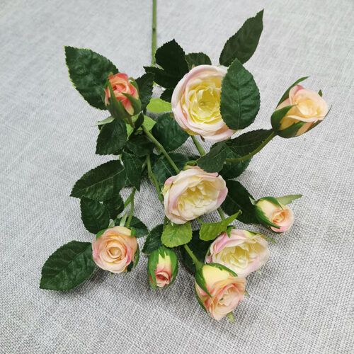 HR7193 Artificial Silk Roses Flowers Multi Color 9 Head Fake Rose
