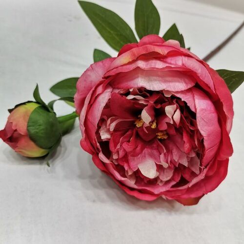 HR7219 Artificial Peony Silk Flowers 2 Head Real Touch Fake Peonies