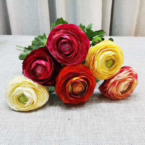 HR7368 Fake Peonies Silk Flowers 2 Head Multi Layered Artificial Peony