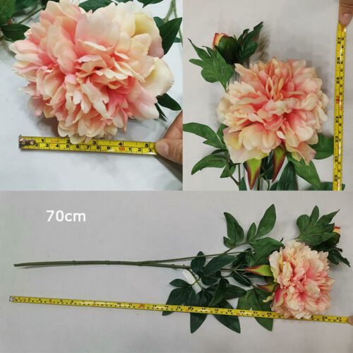 HR7400 Faux Peonies Flowers 2 Head Multi Layered Silk Artificial Peony
