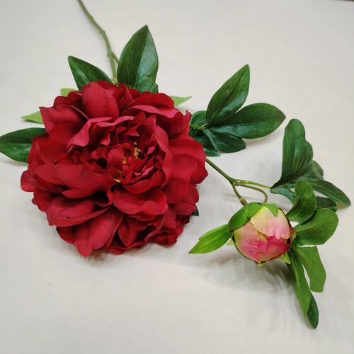 HR7402 Artificial Flowers Peonies 2 Head Real Touch Fake Silk Peony