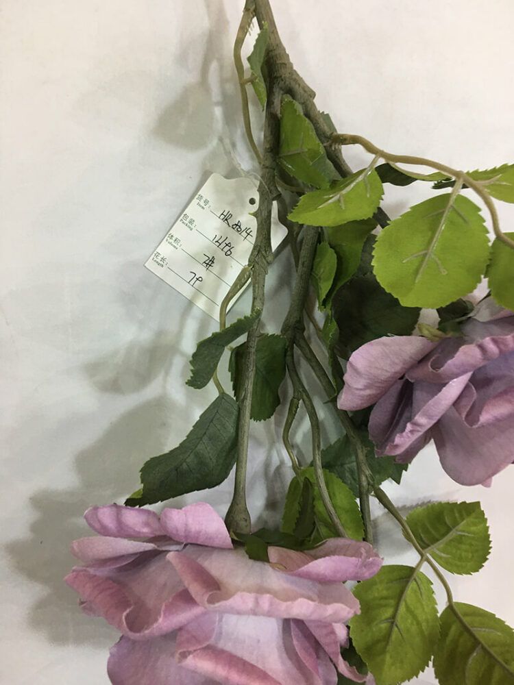 HR8014 Artificial Flower Rose 79cm 3 Head Silk Autumn Scenery Roses - 图片 4