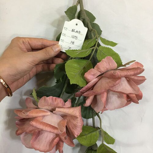 HR8014 Artificial Flower Rose 79cm 3 Head Silk Autumn Scenery Roses